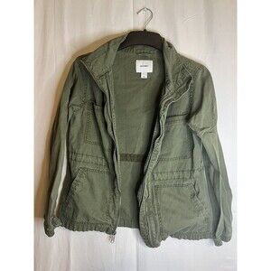 Old Navy Green Full Zip Cotton Jacket Size Small Preowned